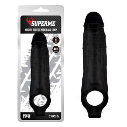 Superme Gaine de pénis Mighty 15 x 4.5cm Noire